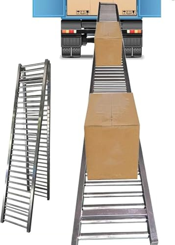 XAXIAOZ Lätt rulltransportör, icke-motoriserad gravitationstransportör, galvaniserade stålrullar med en diameter på 2,5 cm (silver – 50 cm, 120 cm)