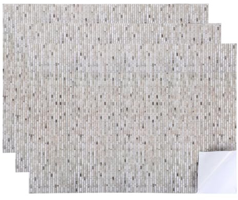 QUARKZMAN 3 Pcs Papel Tapiz para Casa De Muñecas 11.81 1:64 Tejas para Techo Autoadhesivas Tablones para Piso Papel Tapiz Pelar Y Pegar (Marrón Gris)