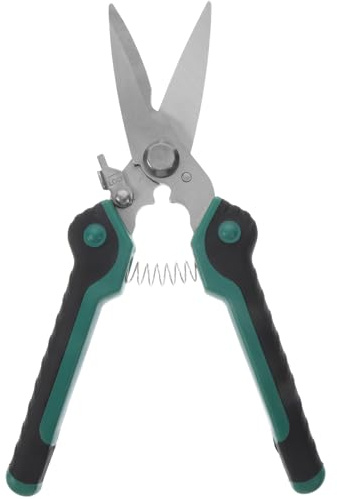 HYTROVE Tijeras Eléctricas Multifunción Antideslizantes de Acero Inoxidable, Alicate de Corte Resorte para Pelacables, Tijeras para Hogar y Trabajo, Mango Ergonómico Verde Claro, 1 Pieza