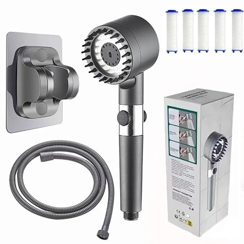 Aquapure Ducha, Aquapure Cabezal de Ducha con Filtro, Elimina la Cal, Sistema de Ducha de 3 Vías, Ahorro de Agua, Aquapure Cabezal de Ducha Fácil de Instalar, Para Todo Tipo de Grifería (1.5m)
