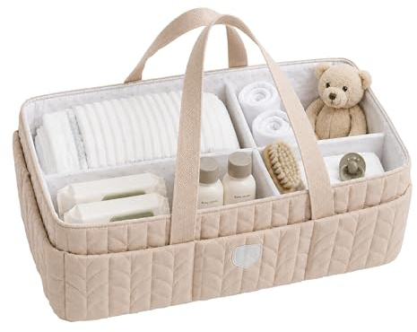 Koala Babycare Organizer Fasciatoio per Neonati - Cestino Porta Pannolini Portatile con Divisori Rimovibili - Organizer Pannolini per Cambio Pannolino e Cameretta Neonato - Perfetto Come Idea Regalo