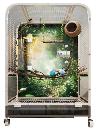 Fågel- och papegojbur Ultimate Luxury Villa Parrot Cage New Birdhouse & Nest