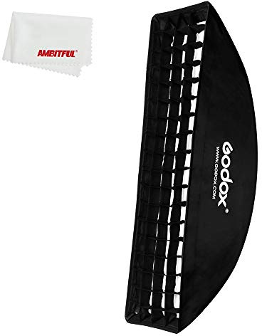 Godox 9x 35 22x90cm Honeycomb Grid Strip Softbox for Photo Studio Bowens Mount Flash Lighting and S-Type Bracket Bowens Mount Holder for Speedlite