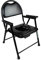 Mobiclinic, Chaise percée pliable, Mod. guadalquivir, Marque européenne, Pot, Toilette avec dossier réglable, Accoudoirs rembourrés, Pieds antidérapants, Acier chromé, Noir