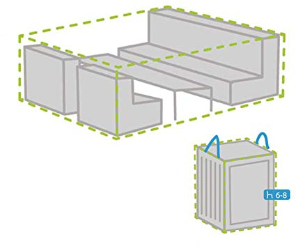 Schutzhüllen Set: Abdeckung M 240x180cm für Garten Lounge Set + Hülle für 6-8 Kissen