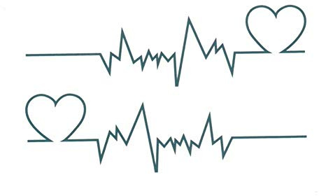 EROSPA® Tattoo-Bogen temporär/Sticker - EKG Herz-Frequenz - Wasserfest