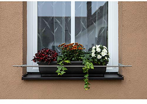 Dastech Blumenkastenhalterung in die Leibung 12x1200mm, Rostfreier Stahl V2A, Montage auf Dübeln