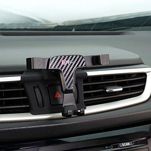 para Qashqai J11 / X-Trail T32 2014-2020 Soporte para Teléfono de Coche Soporte de Ventilación de Interior del Automóvil (Color de Fibra de Carbono)