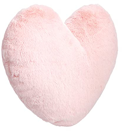 Amazon Basics Dekoratives Kissen in Herzform, Pfingsrosenrosa, 45 x 41 cm