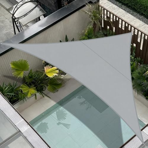 Cool Area Vela ombreggiante Triangolare 4x4x5.65m Impermeabile Tenda a Vela Protezione 95% Raggi UV Parasole per Giardino Esterno Terrazza-Grigio