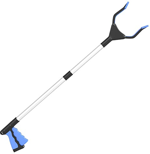 Intirilife Greifer extra lang in Blau - 81 x 10.5 cm - Faltbare Stabile Greif Zange Arm für Senioren Müllzange für Garten Haus