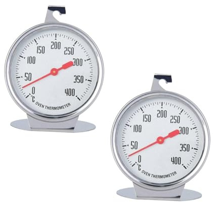 2 Stück Ofenthermometer Edelstahl, Backofenthermometer 400 Grad Rostfrei, Zum Aufhängen Und Hinstellen Backofen Grillthermometer Backofen Thermometer Küchenthermometer Digital Temperaturmessgerät