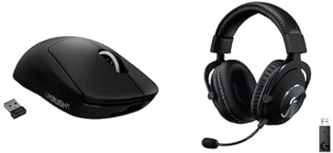 Logitech G PRO X Wireless LIGHTSPEED Gaming Headset - Black & PRO X SUPERLIGHT Wireless Gaming Mouse, HERO 25K Sensor - Black