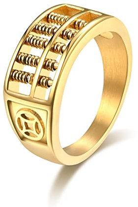 Stfery Ringe Gold 54, Freundschaftsringe Beste Freundinnen Abakus-Perlen Modeschmuck Jahrestagsgeschenk für Ihn