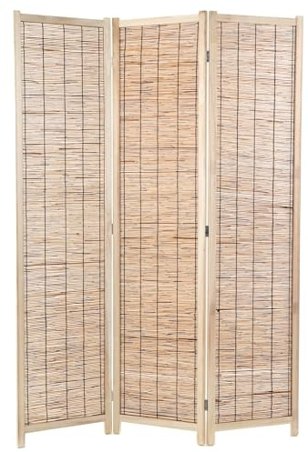 DESIGN DELIGHTS RAUMTEILER Playa | Schilfrohr, 170x120 cm | Natur Paravent, Schilf Raumtrenner, Sichtschutz, freistehende Stellwand, Mobile Trennwand | Farbe: braun