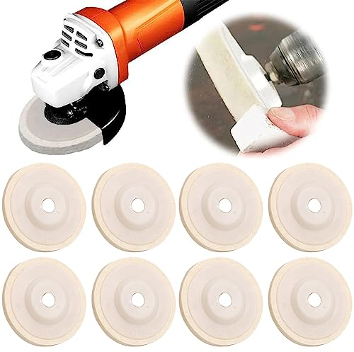 8Pcs Wolle Polieraufsatz Winkelschleifer,100mm Winkelschleifer Schleifschleifen Tool,Wolle Buffing Polierscheibe Pad,Winkelschleifer Rotary Tool Schleifschleifen Tool,für Polierscheiben Bohrmaschine