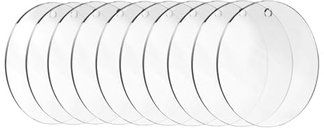YEJAHY 10 Stück transparente Acrylscheibe, rundes klares Acryl, klare Acrylplatte, geeignet für Bilderrahmen, Malerei, DIY, Basteln, Schlüsselanhänger (15 cm)