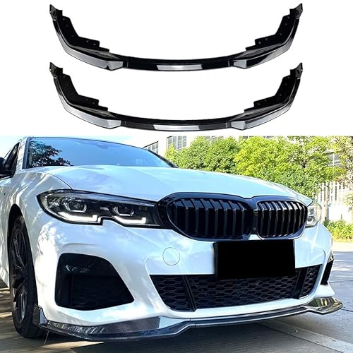 AMAIR Auto Frontlippe Frontspoiler für BMW 3 Series G20 M Pack 320i 330i 2019-2022,Frontlippe Spoiler Protector Car Styling Karosserie-Anbauteile,A/Black
