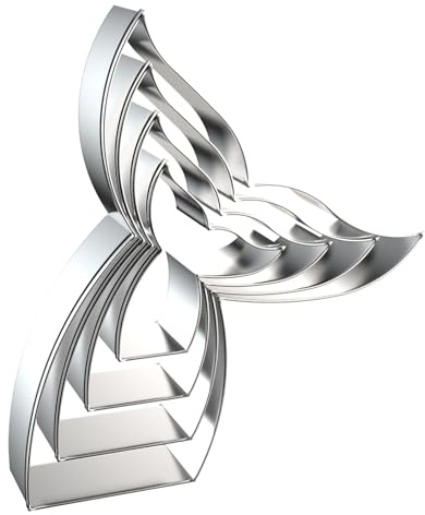 Mermaid Whale Fish Tail Cookie Cutters Shapes Set Assorted Sizes - 5 inch, 4 inch, 3 inch, 2 inch - Stainless Steel