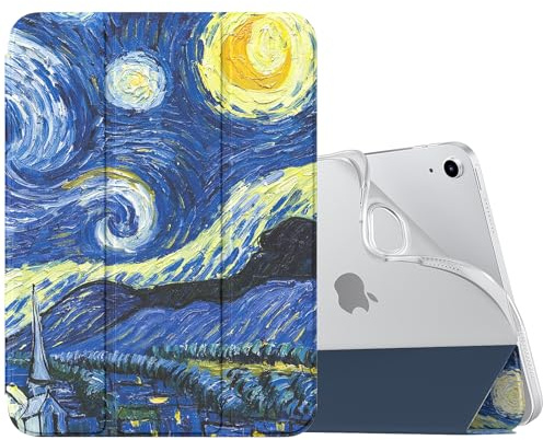 MoKo Hülle für iPad (A16) 11./10. Generation (2025/2022), Sterne Nacht | Dünn Ständer Schutzhülle mit Weicher TPU-Rückseite Ultradünne PU Leder Schutzhülle Unterstützt Touch ID Auto Schlafen/Wachen