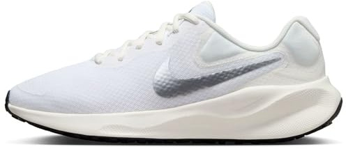 Nike W Revolution 7, Basso Donna, White Metallic Silver Sail Black, 37.5 EU