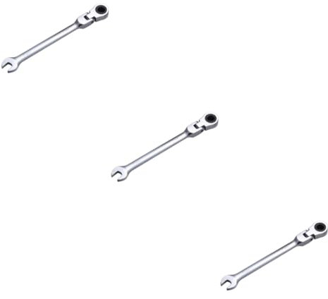 UPKOCH 3pcs Dual Head Ratchet Spanner Flexible Pivoting Head Vanadium Ratchet Wrench
