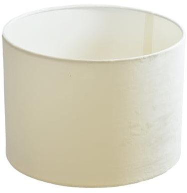 Lampenschirm Ø 30 x 20 cm Velour weiss samtige Oberfläche Zylinderform