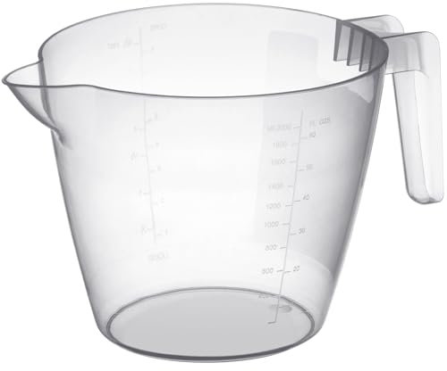 Hardys Plastic Measuring Jug, 2 Litre - 2000ml Large, Clear Kitchen Measuring Jug with Strong Handle & Easy-Pour Spout - Measuring Cup, Ml, Fl Oz, Pint Markings