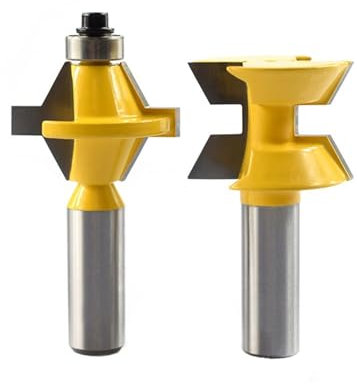 2 pièces 1/2 tige 120 degrés langue et rainure bord baguage routeur Bit Set Tenon fraise bois gravure outils