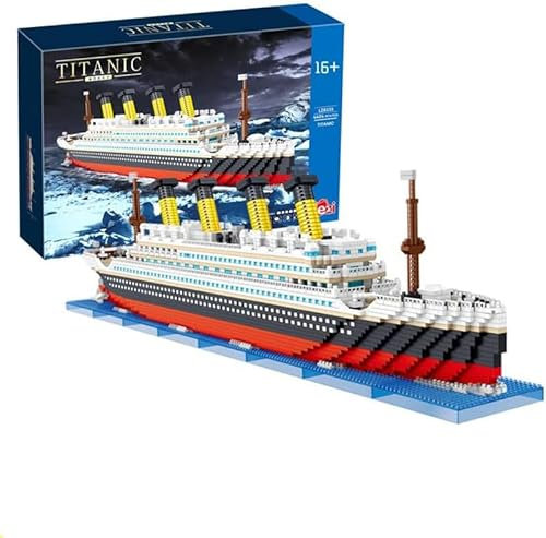 Titanic Ship Building Block Set, 4404 Pieces MOC Boat Model Titanic Cruise Ship Building Kit, Micro Mini Bricks Toys for Kids and Adults Gift