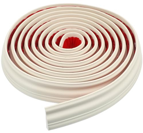 ULTECHNOVO Kit De Moldura De Pared Autoadhesiva De 1 Rollo Borde De Papel Tapiz Flexible Para Decoración Del Hogar Borde De Espejo Líneas De Pared 5 M Color Crema