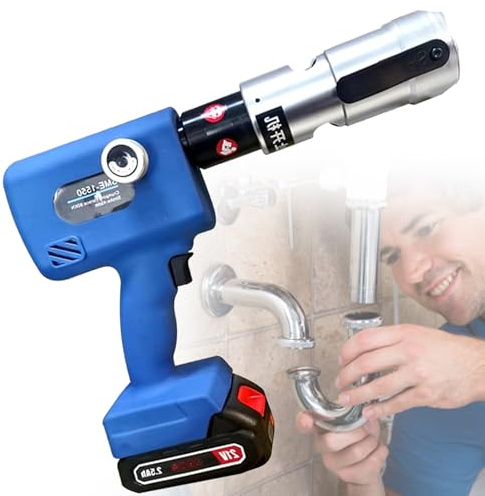 FLNOZAMZ Pressa idraulica elettrica per Tubi, Pinza a crimpare Ricaricabile per Tubi in Acciaio Inossidabile, Kit Multi-Die, con Ritorno dell'olio (Dn50)