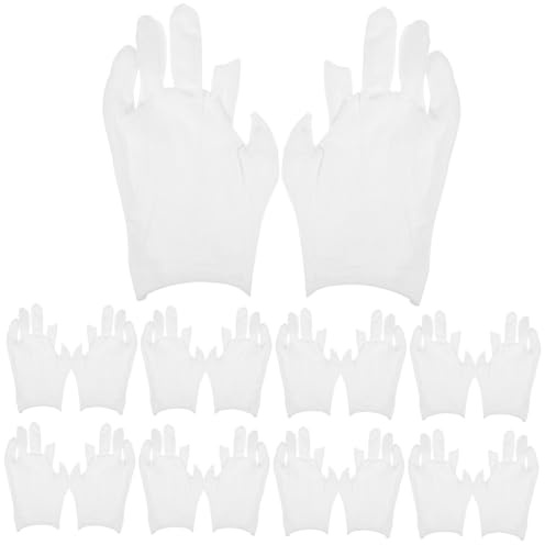 Cabilock 12paare Weiße Baumwollhandschuhe Für Damen Und Herren Arbeitshandschuhe Aus Baumwolle Atmungsaktiv Und Bequem Für Trockene Hände