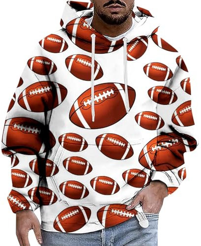 Generisch An Hombre 2025 Sudadera con Capucha de Rugby para Hombre Capucha Ajustable con Cordón Casual Comodidad Deportiva Sudadera con Capucha Habitación Gadgets Chicos, marrón, XXL