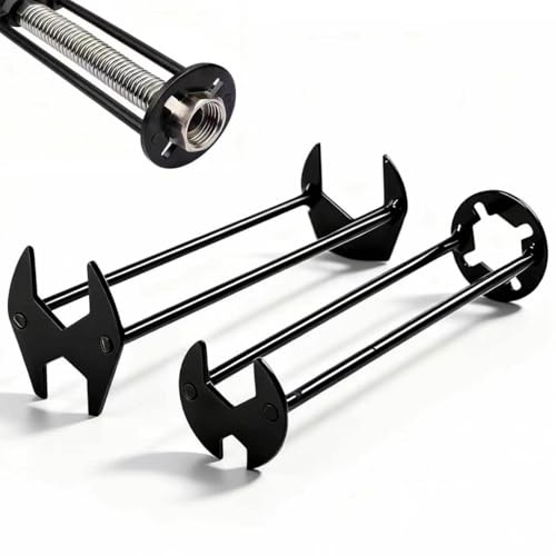 2 Pcs Multi Functional Basin Wrench, Taps Spanner for Tight Spaces, Sink Wrench with 7 Different Sizes Nut Openings, Iron Robust Faucet Sink Plumbing Tool for Household Kitchen Bathroom (Black)