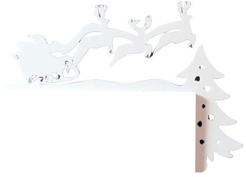 Thewasc Decoración de puerta de metal para decoración navideña del hogar para ventana y pared, pintado a mano, letrero elegante para ventana, adorno festivo