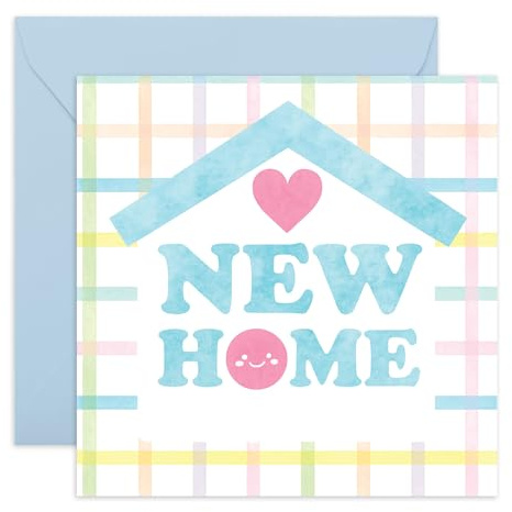 Central 23 Carte de vœux pour pendaison de crémaillère – Carte de félicitations sur votre nouvelle maison – Pour couple, amis, famille, voisins – Première fête à la maison – Livré avec autocollants