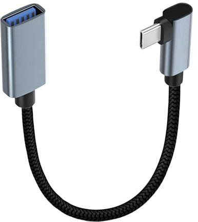 Greacesrio Adaptateur USB-C vers USB A 3.0 OTG | Câbles Type C Mâle vers A Femelle Coudé à 90 Degrés Transfert de Données Rapide Compatible avec Les Smartphones