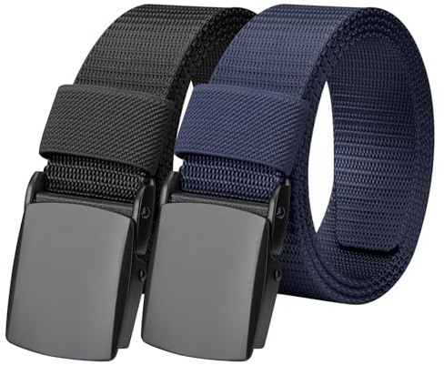 Magiccute Kinder Gürtel Jungen Mädchen ohne Löcher, Nylon Gürtel Verstellbar mit Metall Schnalle, Für Schule Freizeit Sport 7–14 Jahre
