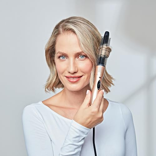 3 PAGEN® Lockenbürste elektrisch, Lockenstab - Haar-Styler für Volumen, Locken und Wellen, geeignet für alle Haarlängen, Bronze-Schwarz, inkl. Ein-/Ausschalter mit LED-Anzeige, Kunststoff