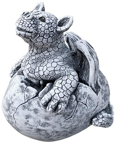 stoneandstyle Steinfigur Drache Gulliver im Ei, Frost- und wetterfest, massiver Steinguss
