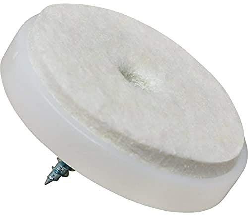 Adsamm® / 4 x Filzgleiter mit Schraube/Weiß/Ø 40 mm/rund/Möbelgleiter zum Schrauben in Premium-Qualität