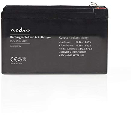 Nedis Batteria ricaricabile al piombo acido, 12 V, 9000 mAh