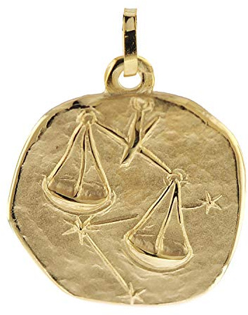 trendor Sternzeichen-Anhänger Waage 333 Gold 20 mm 08982-10 | Anhänger Tierkreiszeichen für Damen, Herren und Kinder, Made in Germany