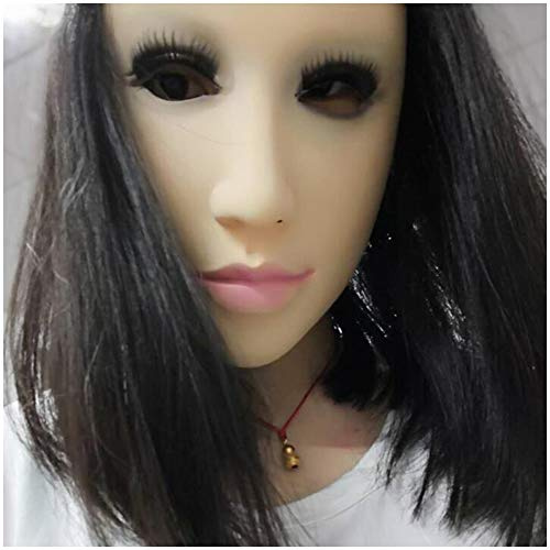 Weiche Latex Realistisch Female Kopfmaske Handgemachte Gesicht für Erwachsene Maskerade DWT Transgender Halloween Kostüme (ohne Perücke)