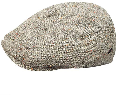 Bailey 1922 Currin Tweed Flatcap Schirmmütze Ballonmütze Wintercap Herren - mit Schirm Winter Herbst-Winter - S (54-55 cm) Hellbeige