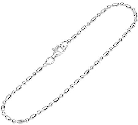 NKlaus Armband 925 Sterling Silber, Kugelkette glänzend, Damen, 1 Stück | Länge 20cm; Breite 2,05mm