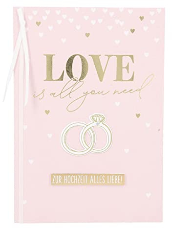 Depesche 11692-048 - Designers Best Glückwunsch-Karte zur Hochzeit, hochwertige Hochzeitskarte mit passendem Spruch und Innentext, inkl. Umschlag, 18 x 12,5 cm