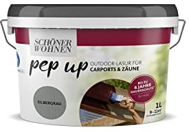 Pep up Outdoor-Lasur f. Carports & Zäune (Silbergrau)