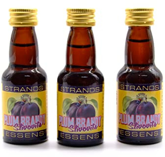 Pflaumenbrand Slivovitz Aroma – 3x25ml Alkoholfreie Essenz | Geschmacksstoff für Wodka, Spirituosen & Cocktails